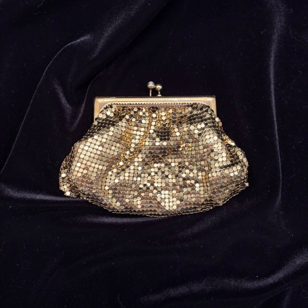 Vintage Duramesh 5th Ave Gold Lame Change Purse